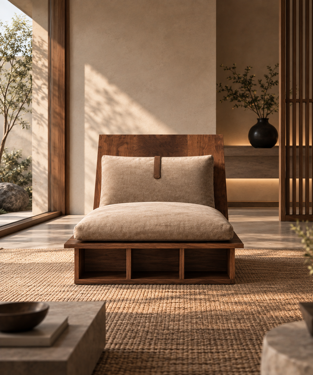 Nagi | Fauteuil en bois — ambiance jardin