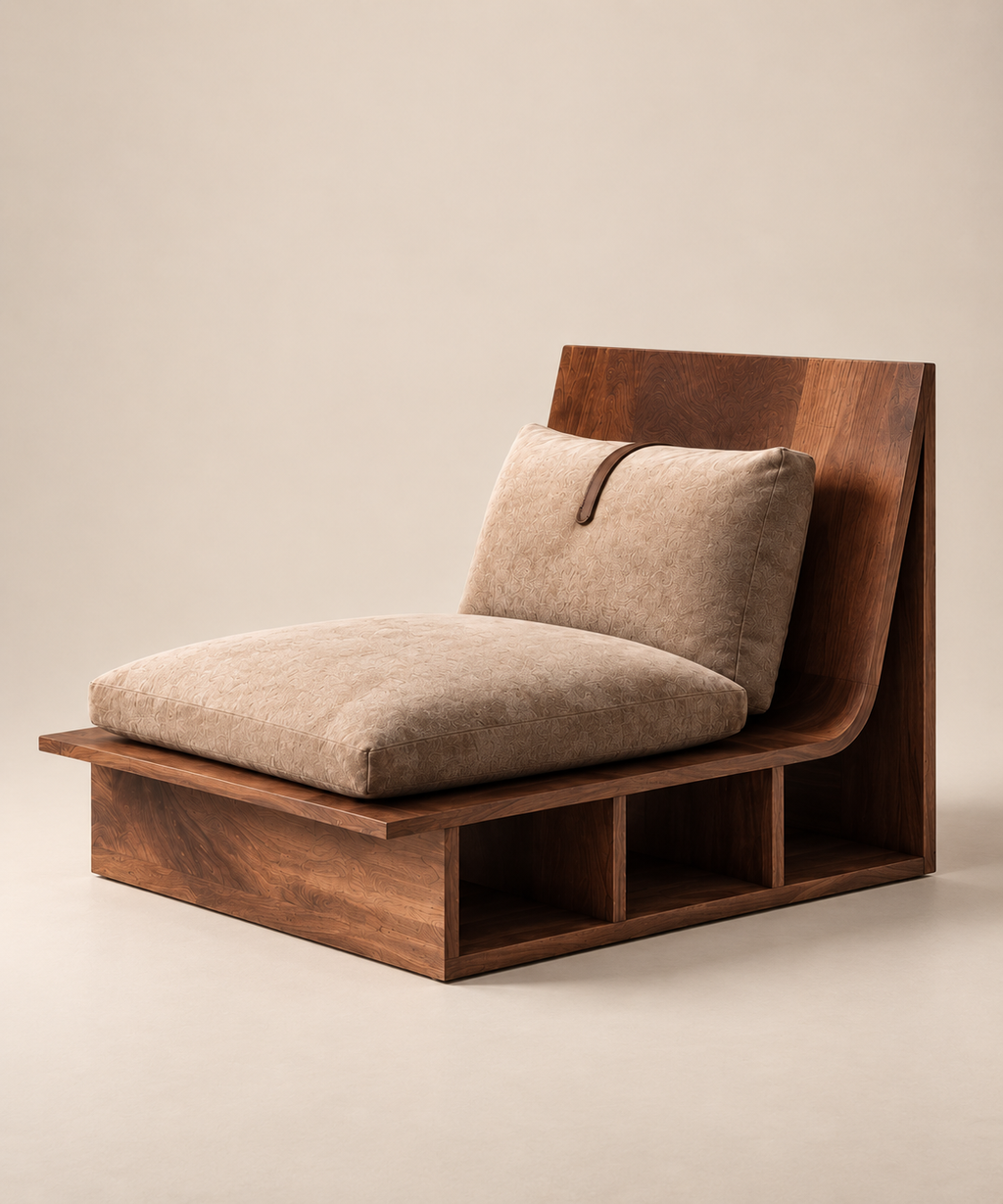 Nagi | Fauteuil en bois — packshot trois quarts
